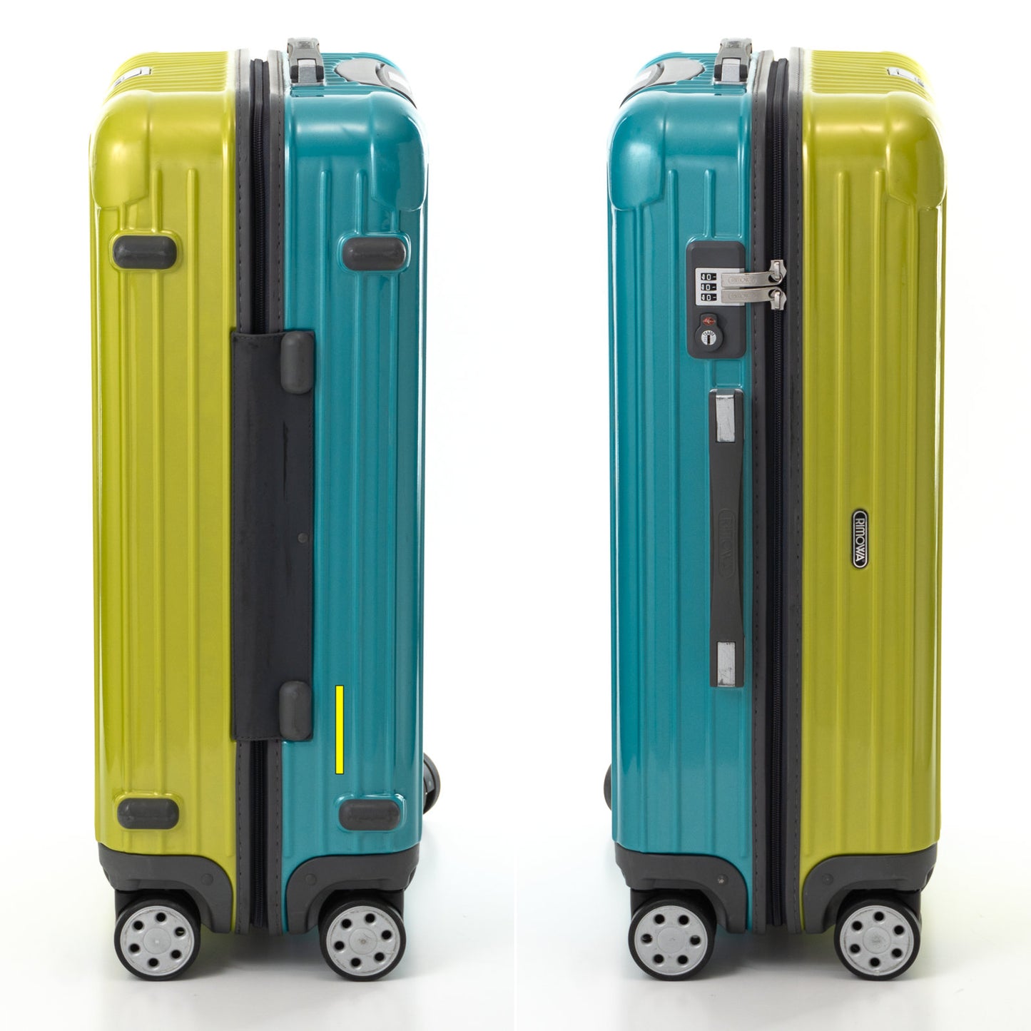 リモワ サルサデラックス 63L 4輪 チェックインM 限定 グロスライムグリーン & グロスターコイズブルー & グレー 890.14 中古